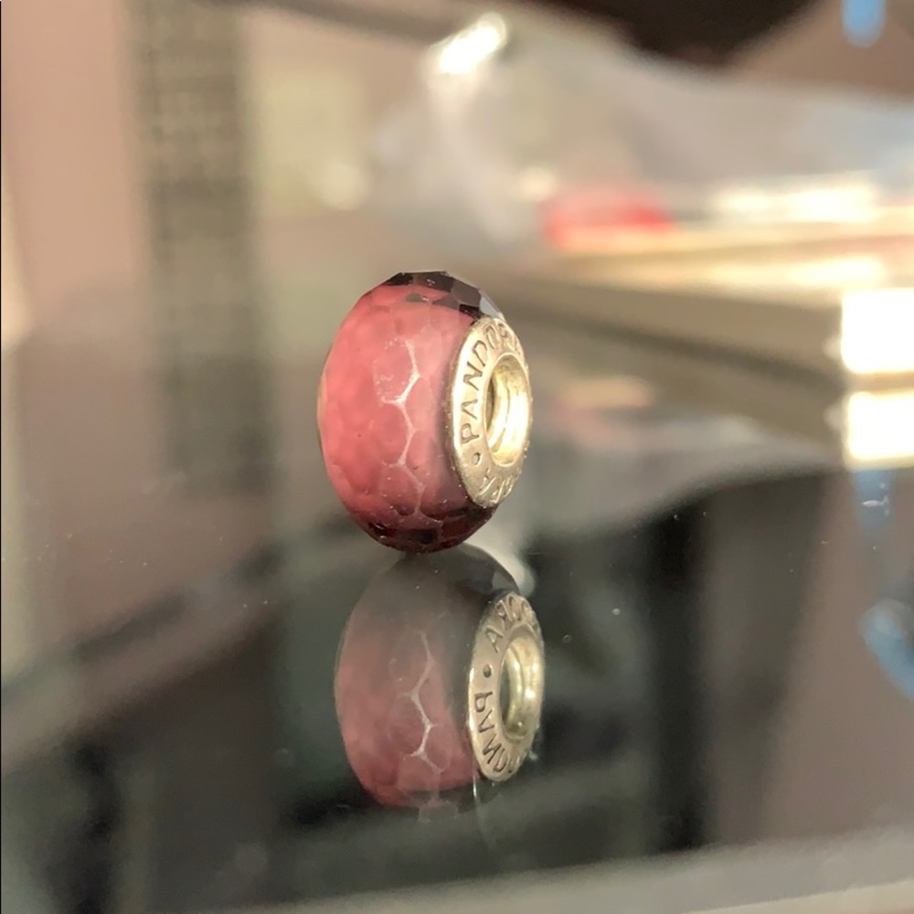 Authentic Pandora Purple Murano Glass Charm Bead